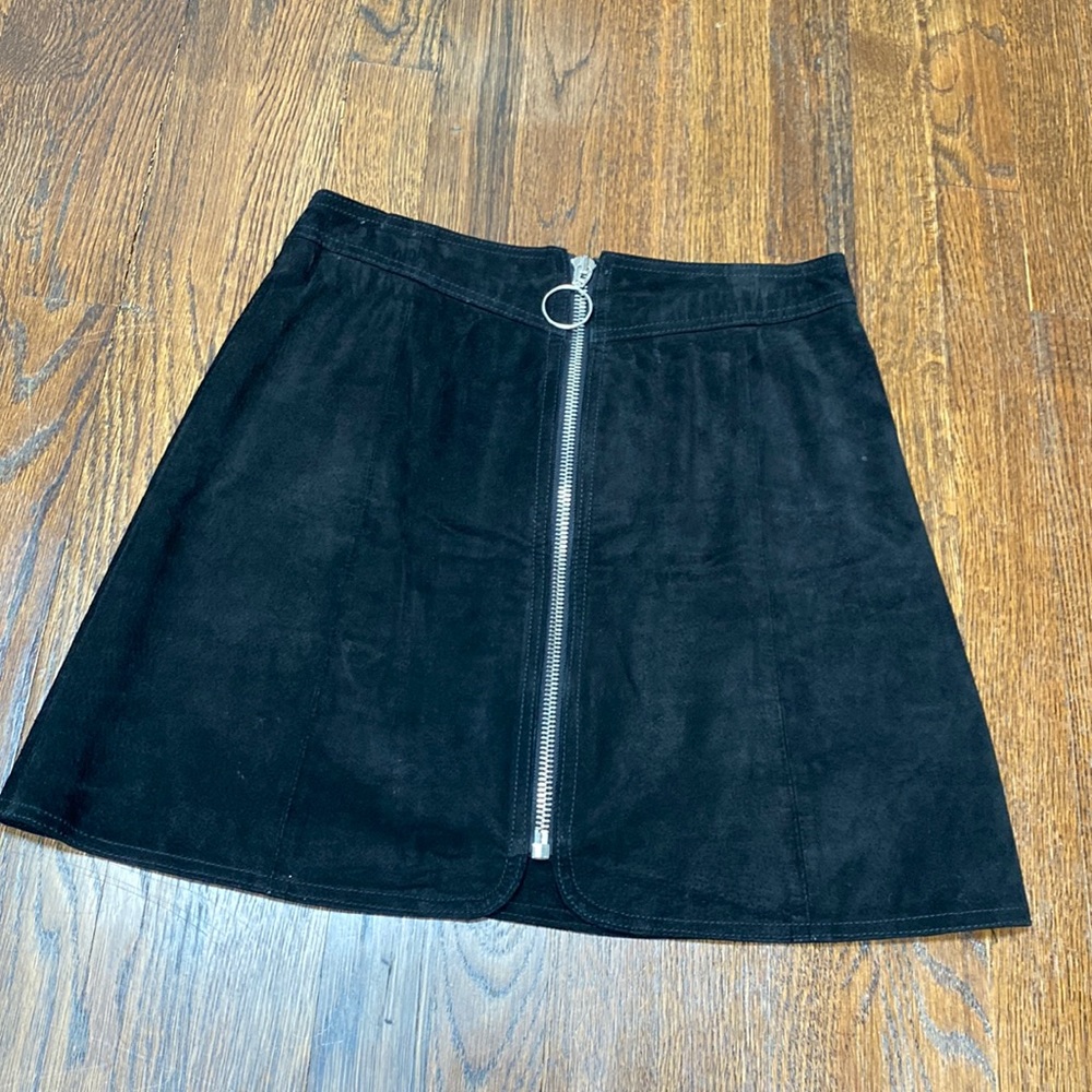 Black Suede Mini Skirt